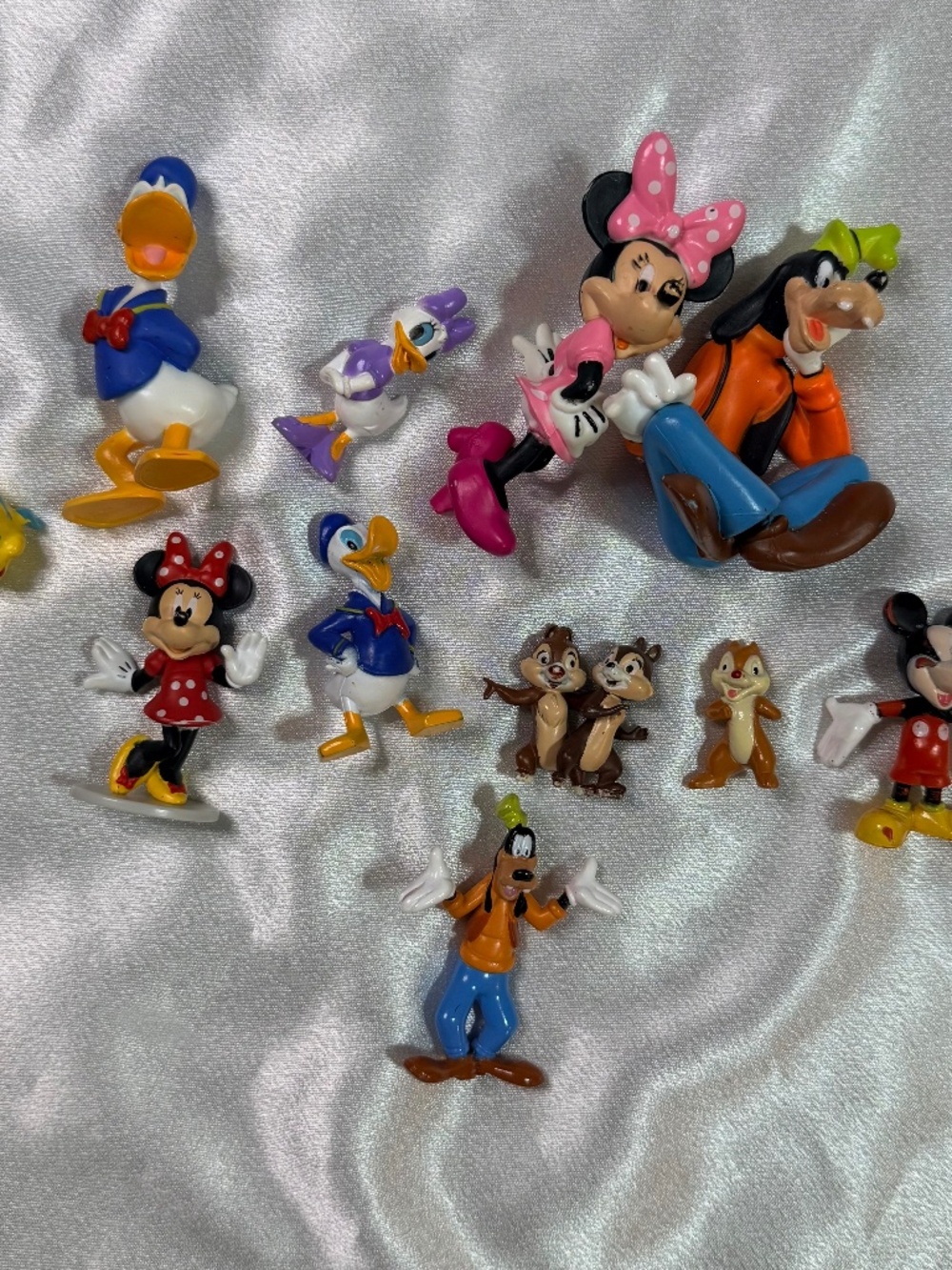 Disney Character Figure Lot 11 Mickey Minnie Donald Goofy Chip Dale Vintage Toys